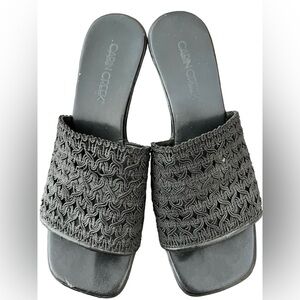 Cabin Creek Women’s Crocheted Black Slip-On Wedges in Size 6